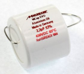 Mundorf Foil Capacitor - 2,2uf-450v Audio Filmcap. Axial 85° 25x21mm