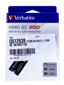 Verbatim Ssd M.2 - Vi560 S3 49363 512gb M 2-sata-3 Ssd Hard Disk
