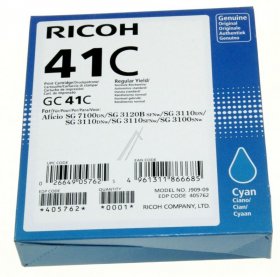 Ricoh Cartridge - Gc-41c 405762 Ink Cartridge Cyan 2200 Pages