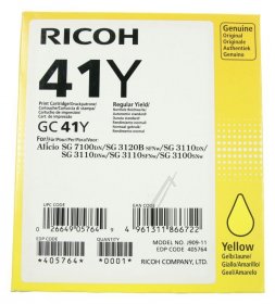 Ricoh Cartridge - Gc-41y 405764 Ink Cartridge Yellow 2200 Pages
