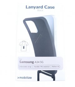 Mobilize Leather Bag Gsm - 28583 Mobilize Lanyard Gelly Shoulder Case For Samsung Galaxy A34 5g Black