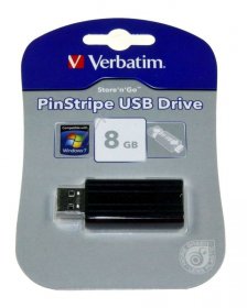 Verbatim 8Gb Drive - USB 2.0 - Pinstripe USB Flash Drive 2.0 8gb Black