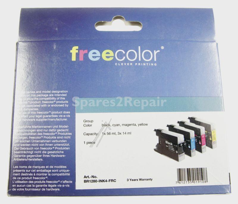 Freecolor Cartridge - Br1280-ink4-frc K10398f7 Inkjet Multipack Color For Brother Lc-1280