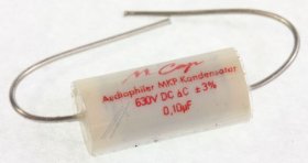 Mundorf Foil Capacitor - 0,1uf-630v Audio Filmcap. Axial 85° 10x19mm