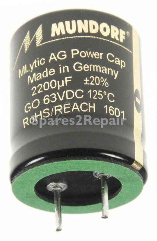 Mundorf 63v Radial Electrolytic 125 De - 2200uf-63v Audio Elcap Radial 125° 25x30mm Snap-in