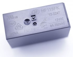 Hongfa Pcb Relay To 12v - 12vdc 8a-250vac Relay, 2 Changeovers