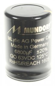 Mundorf 63v Radial Electrolytic 125 De - 6800uf-63v Mlgo63-6800 Audio Elcap Radial 125° 30x40mm Snap-in