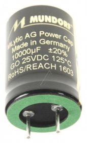Mundorf 25v Radial Electrolytic 125 De - 10000uf-25v Audio Elcap Radial 125° 25x35mm Snap-in