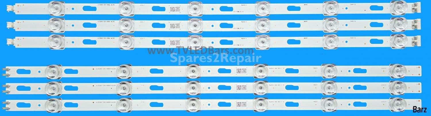 Barz LED Backlight Array Samsung BN96-50317A + BN96-50318A 50" CY-GT050HGCV1H CY-GT050HGCV2H CY-GT050HGCV3H CY-GT050HGNY1V CY-GT050HGPR1V 6pcs