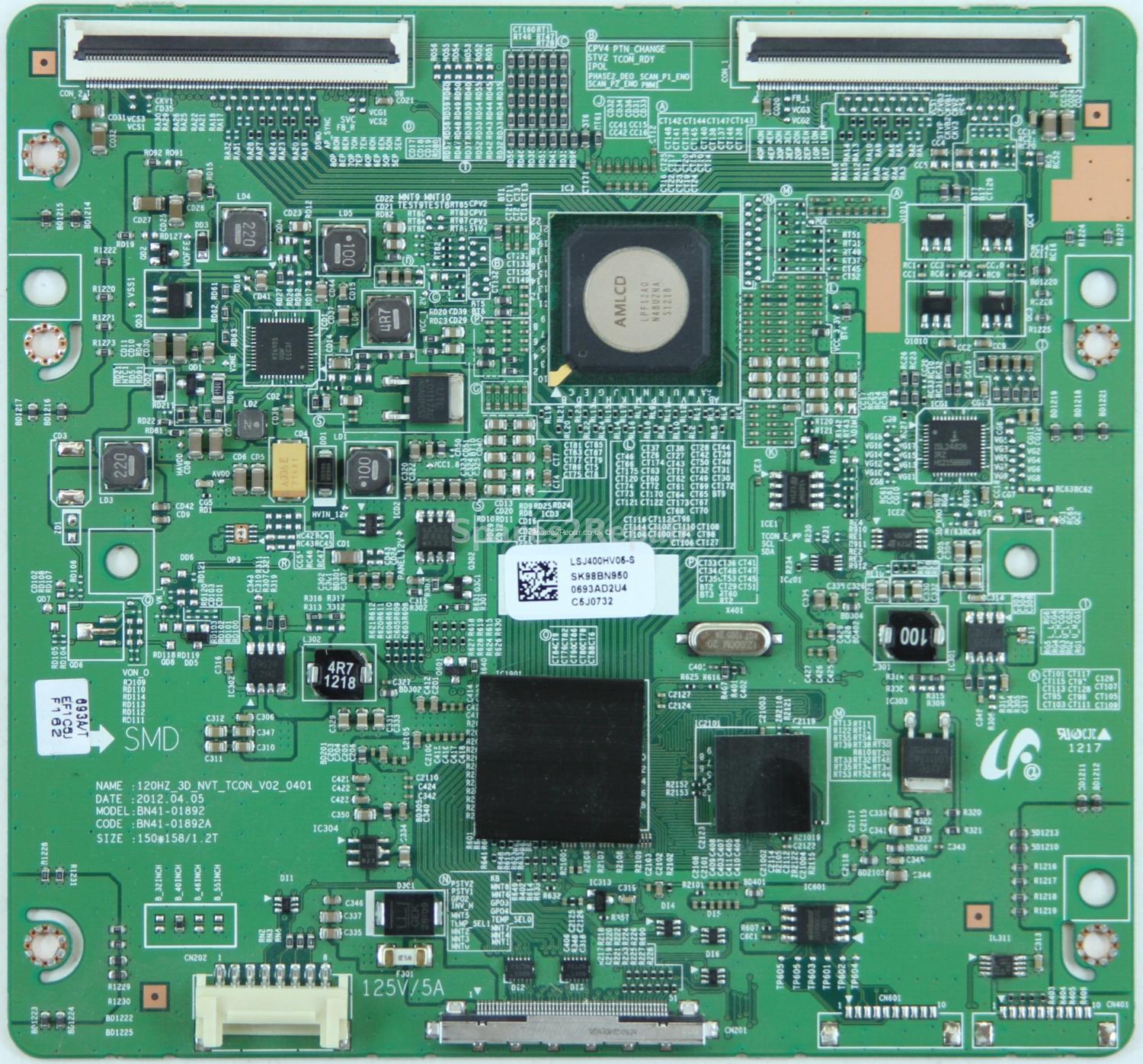 Samsung UE40EH6030 - T-Con - BN95-00693A - BN41-01892A - LSJ400HV05-S - 120HZ_3D_NVT_TCON_V02_0401